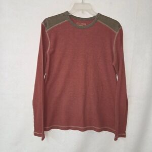 Ecoths Thermal Shirt Mens Large Rust Waffle Knit Organic Cotton Long Sleeve